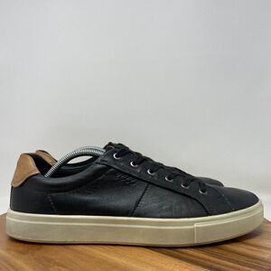 Ecco Soft 7 Men's Black Leather Lace-Up Casual Sneaker Shoes Sz 45 / 11-11.5 US